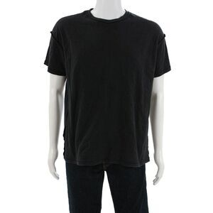 Purple Mens Grunge Black Cotton Crew Neck Short Sleeve T-Shirt Size S